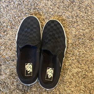 Vans Men's Black Checkered Slip-On Sneakers